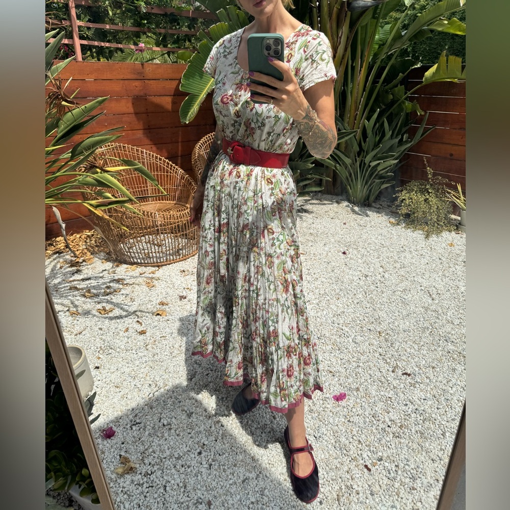 Beautiful Indian cotton gauze flowy dress Kara dress soft surroundings - Picture 4 of 12